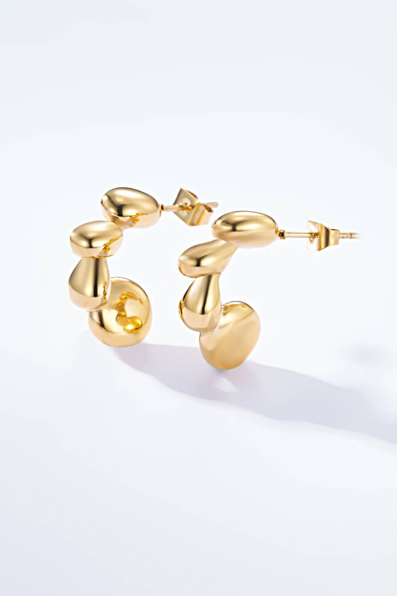 Stainless steel half-hoop earrings 124AQ158