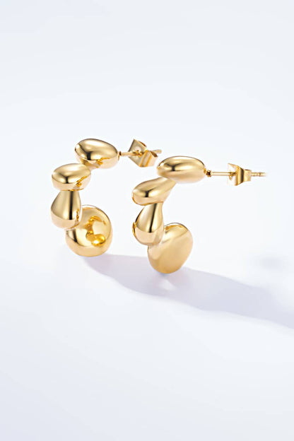 Stainless steel half-hoop earrings 124AQ158