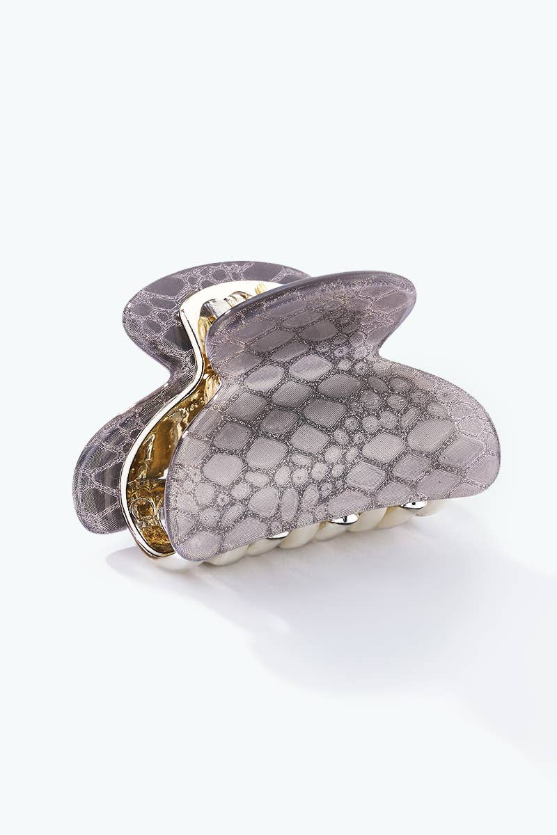 Mini-pince à cheveux effet croco métallisé 4 cm YH168LY