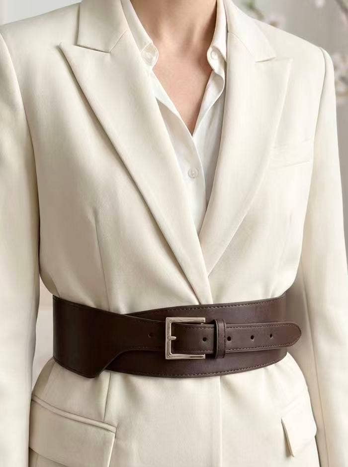 Ceinture large en similicuir CT09