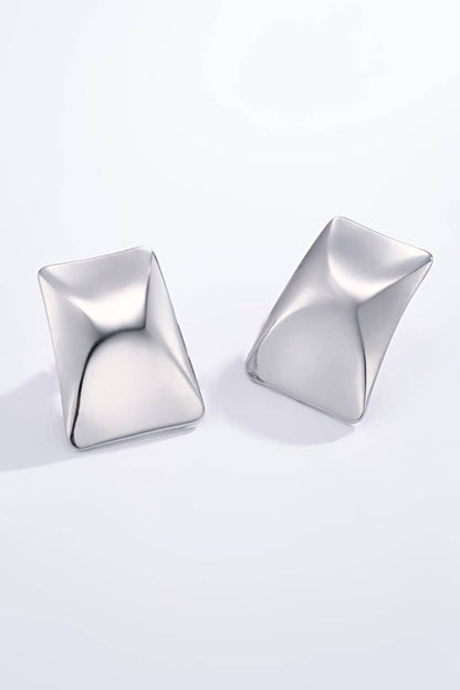 Boucles d'oreilles rectangles en acier inoxydable 124RX28