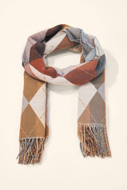 Écharpe en laine motif argyle FL619DF