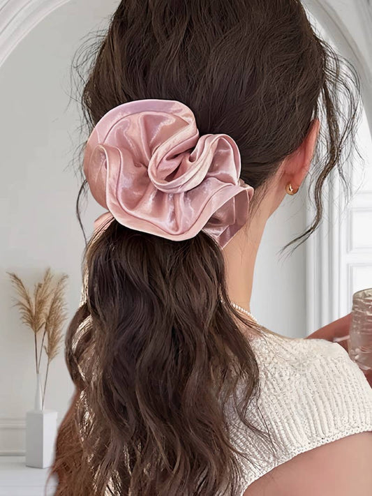 Chouchou à froufrous en satin 15cm FQ52