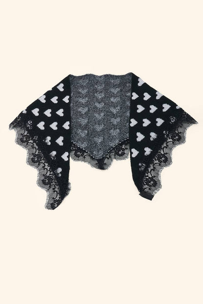 Heart and lace triangle scarf FL602DF