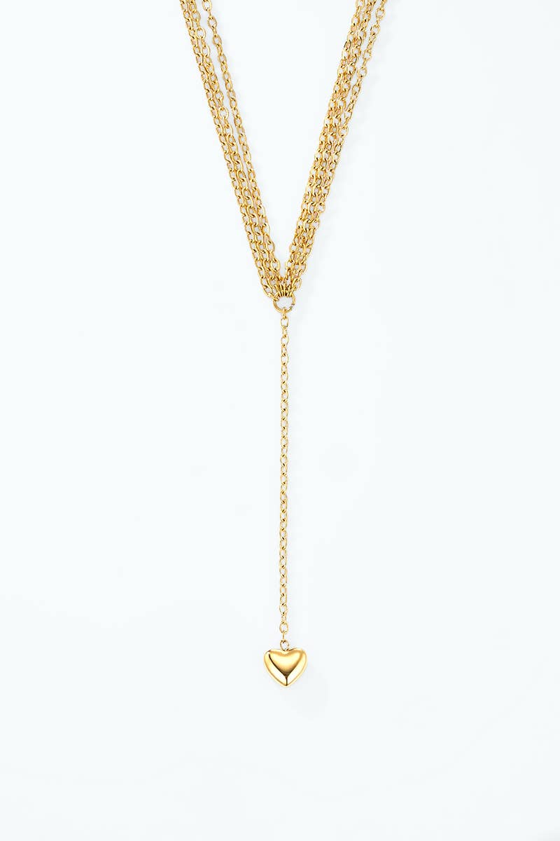 Chaîne taille triple rang cœur en acier inoxydable 524AQ24