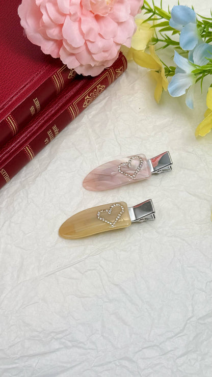 Barrettes à cheveux coeur 6x2cm BRT210WF