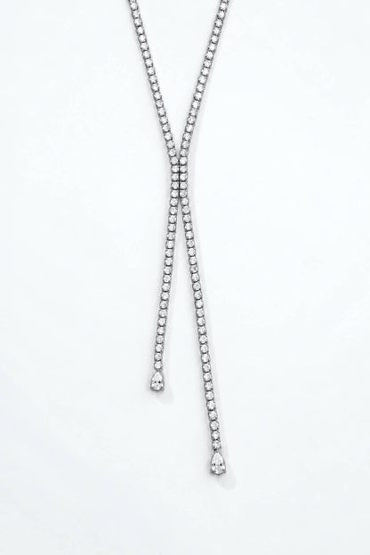 Collier rivière en Y à zircons en acier inoxydable 224AQ273K