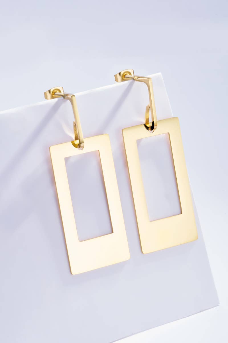 124YC03 stainless steel drop earrings