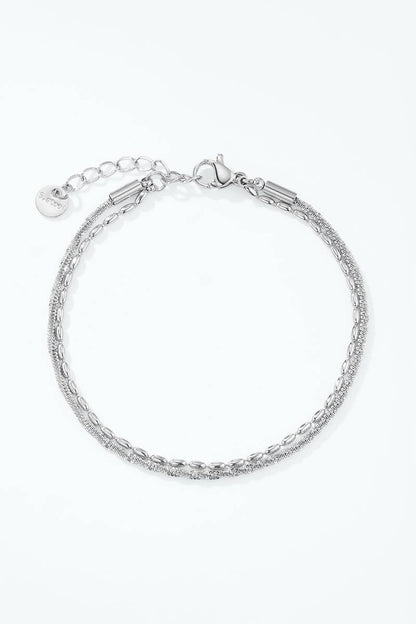 Stainless steel double-chain bracelet 324AQ539