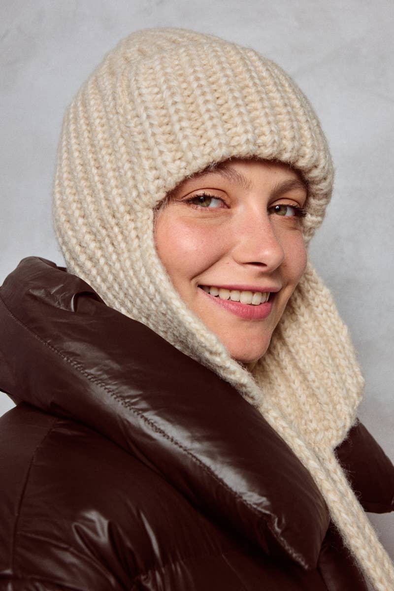 Bonnet cache-oreilles en laine MJ205SD