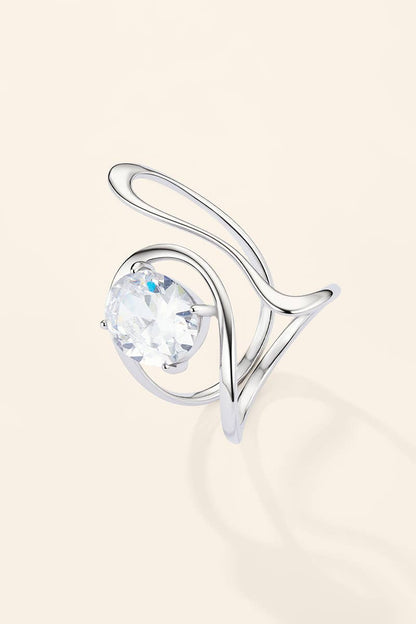 Bague solitaire entrelacé en acier inoxydable 424AQ335