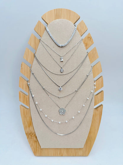 Set of 10 stainless steel necklaces without display stand SET336