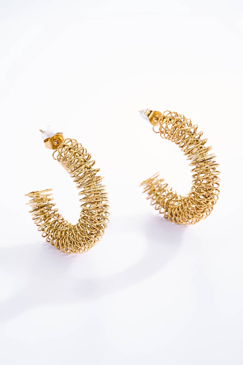 Boucles d'oreilles demi créoles en acier inoxydable 124RX34