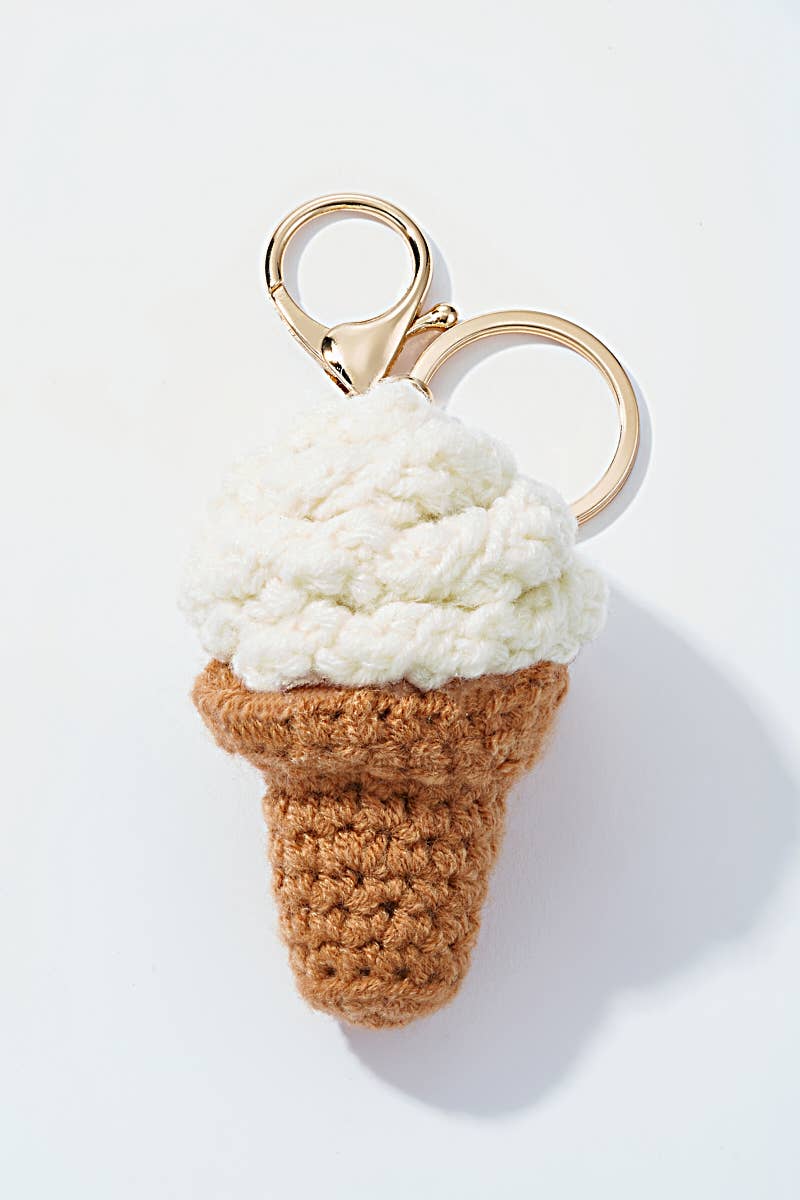 Crochet ice cream bag charm and keychain PC005HZ