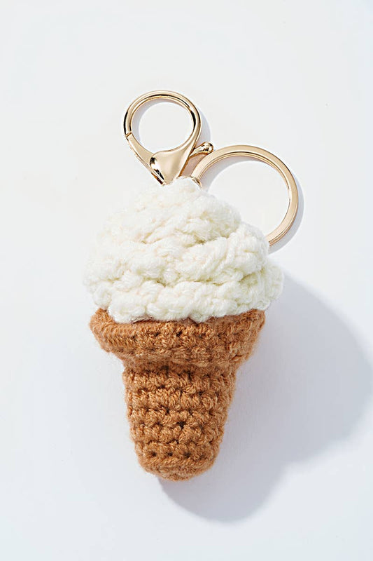 Crochet ice cream bag charm and keychain PC005HZ