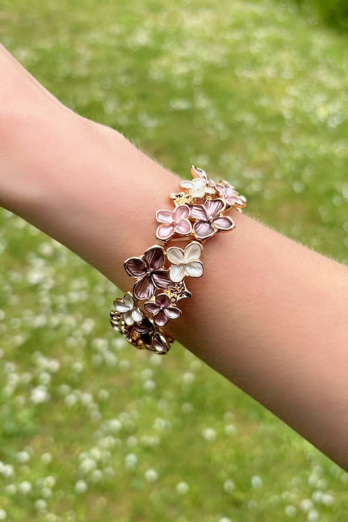 Colorful elastic flower bracelet 324CP22
