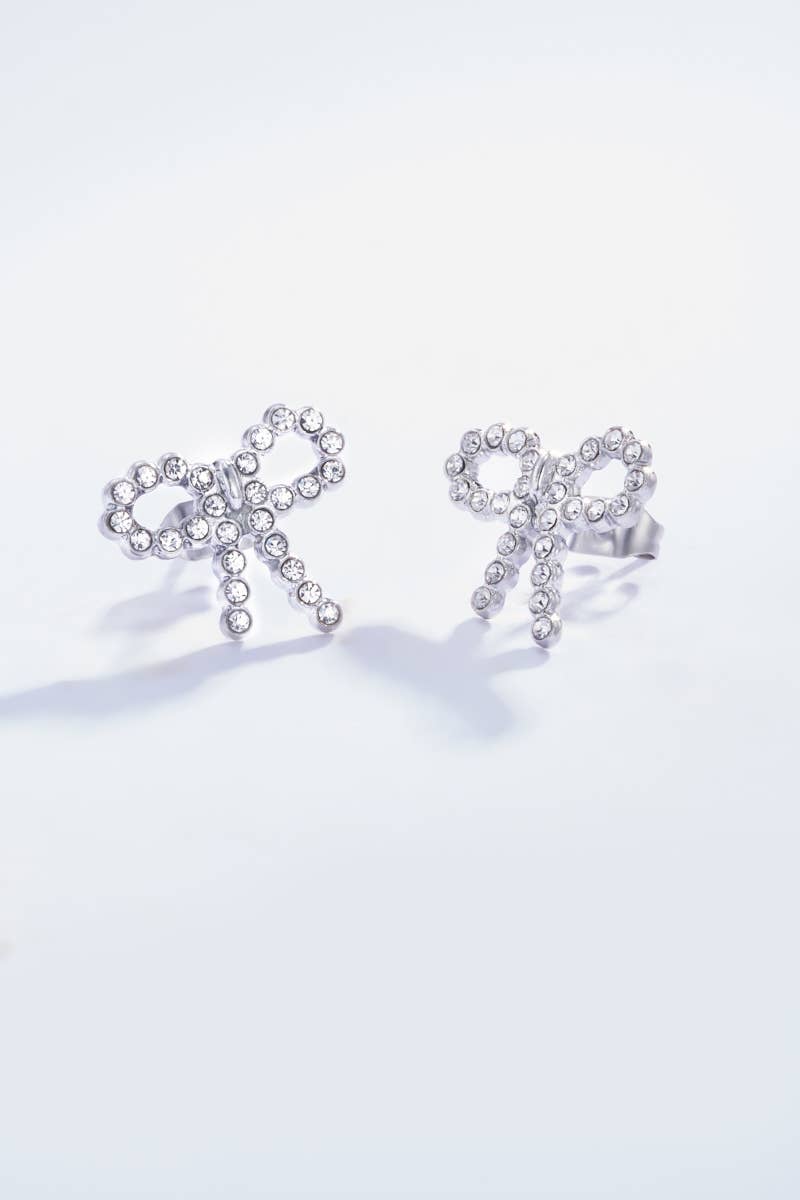 Boucles d'oreilles ruban strassées 124AQ08