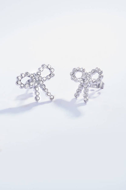Boucles d'oreilles ruban strassées 124AQ08