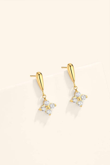 Boucles d’oreilles pendantes trèfle en acier 124AQ816