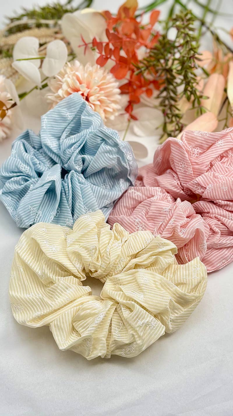 Striped fabric scrunchie 15cm FQ59K