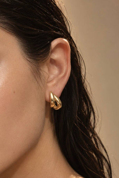 Boucles d’oreilles doubles anneaux en acier 124AQ812