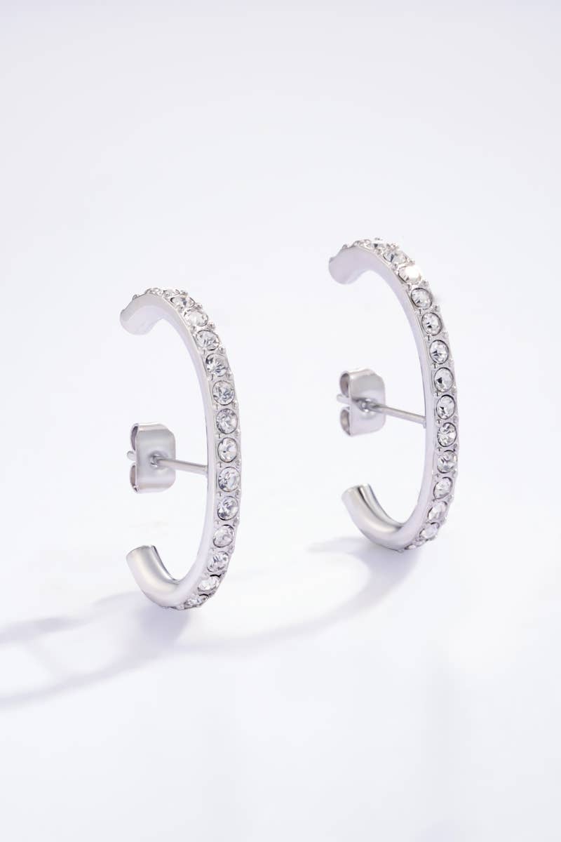Stainless steel rhinestone earrings 124AQ132