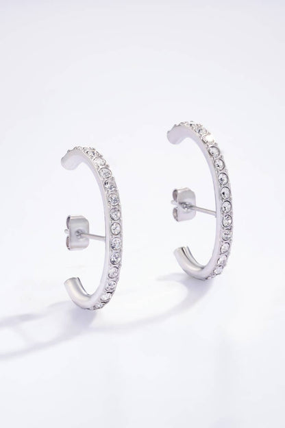 Stainless steel rhinestone earrings 124AQ132