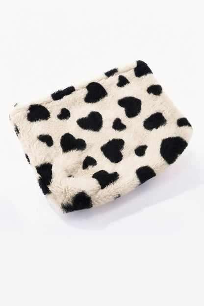 Pochette fausse fourrure motif cœur CY211JH