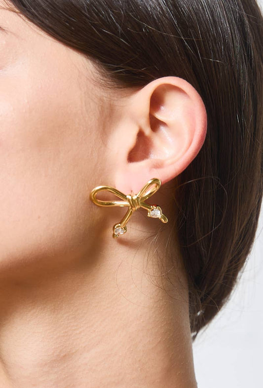 Boucles d'oreilles ruban avec strasses 124AQ202