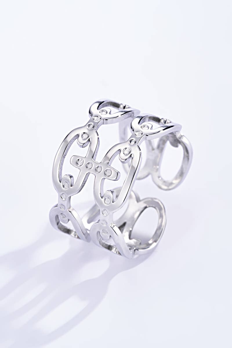 Bague texturée en acier inoxydable 424RX79
