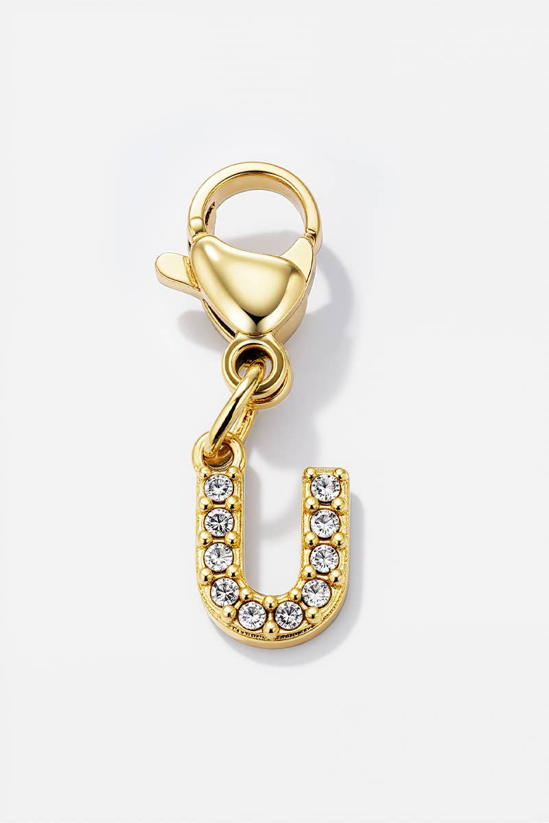 Charm breloque strassé CHARM-LETTRES-STRASS CHARM-LETTRES