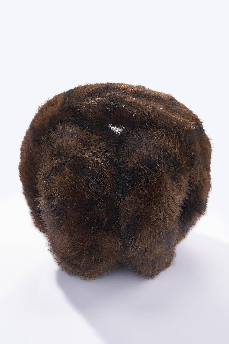Leopard faux fur earmuffs CC10