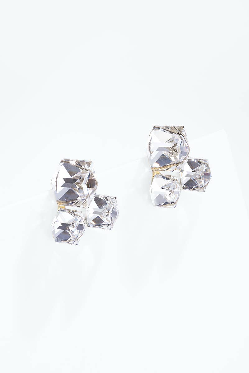 Stainless steel earrings with cubic zirconia 124AQ680