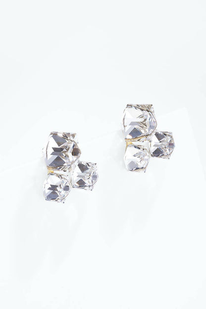 Stainless steel earrings with cubic zirconia 124AQ680