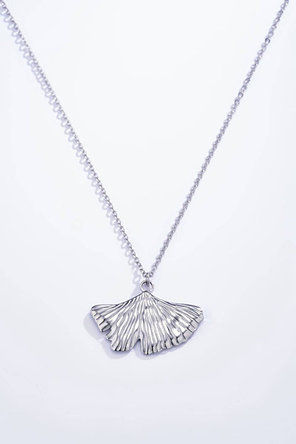 224YC03 stainless steel textured necklace
