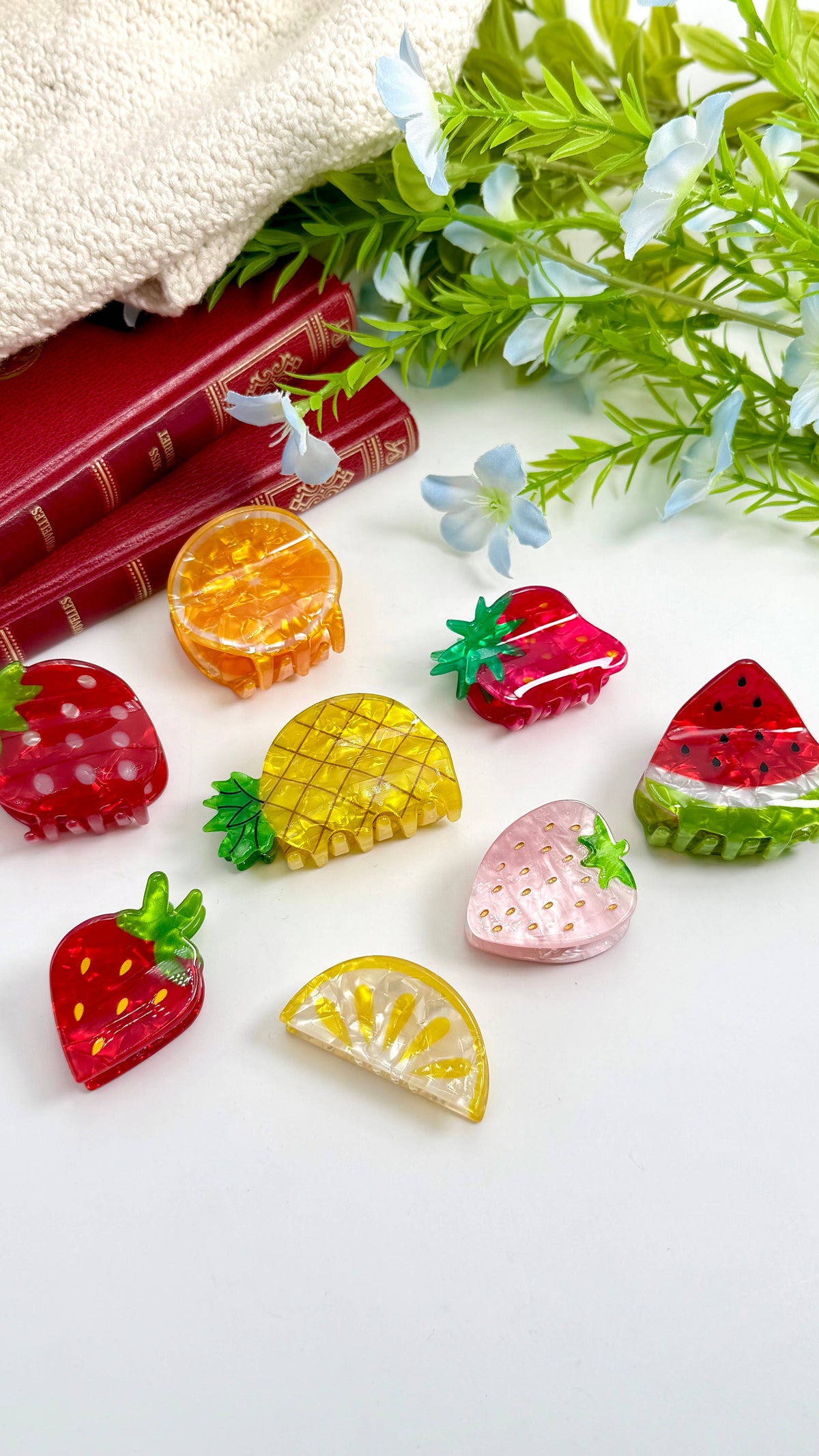 Pearlescent fruit hair clips YH150LY