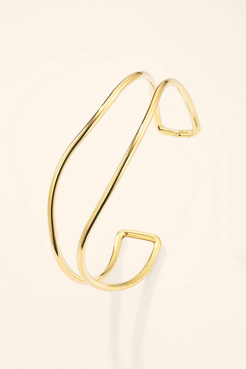 Graphic stainless steel bangle 324AQ526