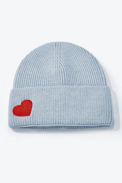 Solid color beanie with red heart MJ221SD