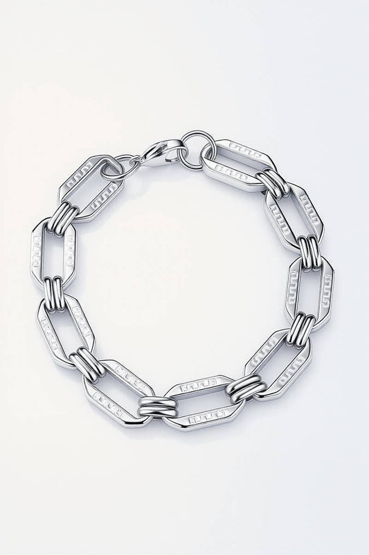 Bracelet en cuir et en acier inoxydable 324OP83