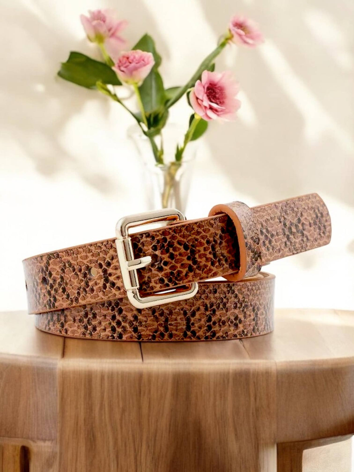 Ceinture en similicuir effet serpent CT06