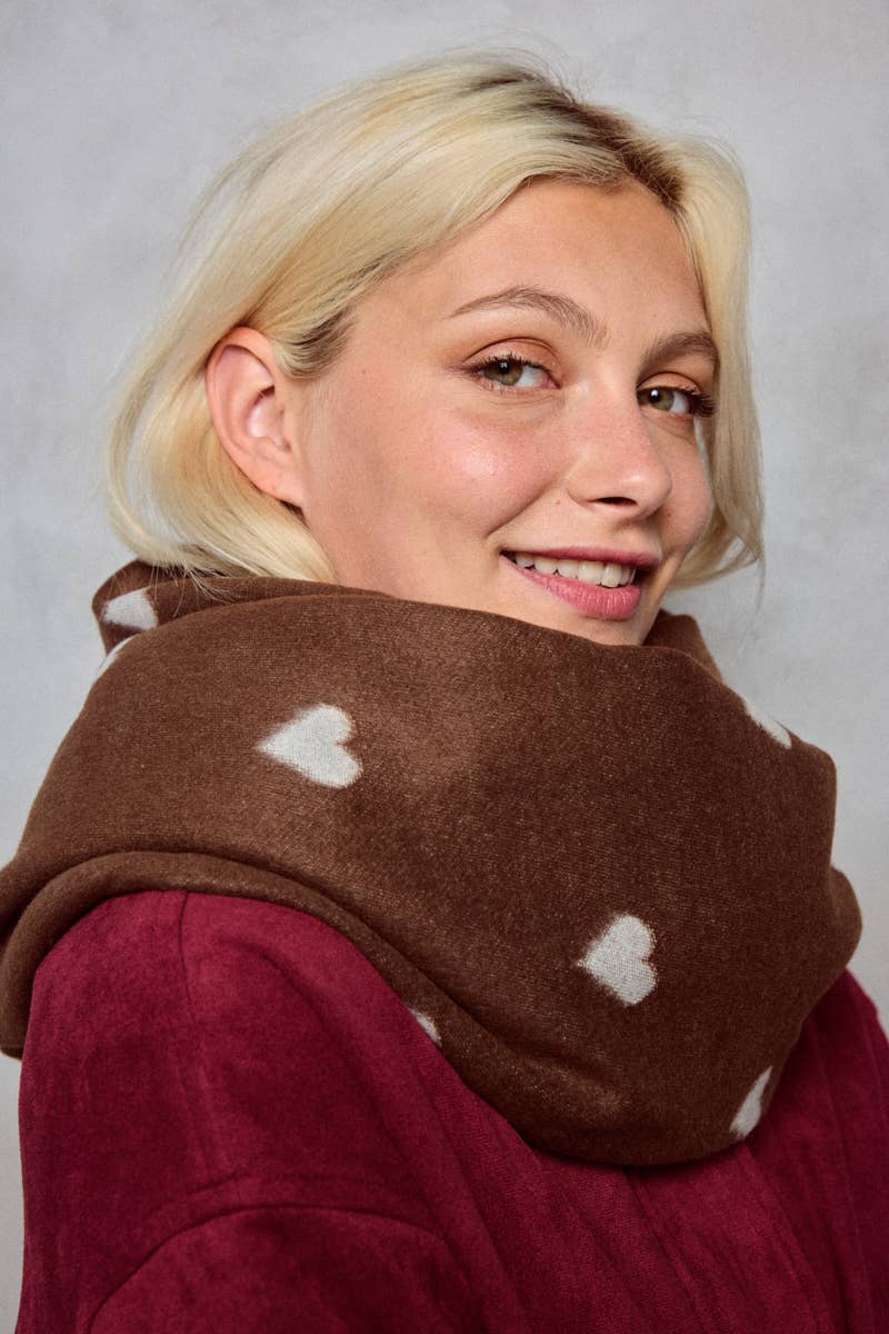 Wool heart pattern scarf FL203DF