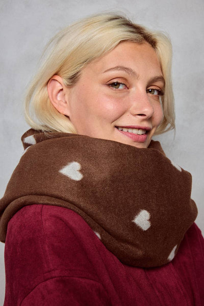 Wool heart pattern scarf FL203DF