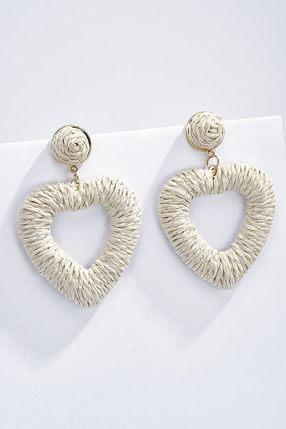 Boucles d'oreilles en paille avec puce acier 124NN10