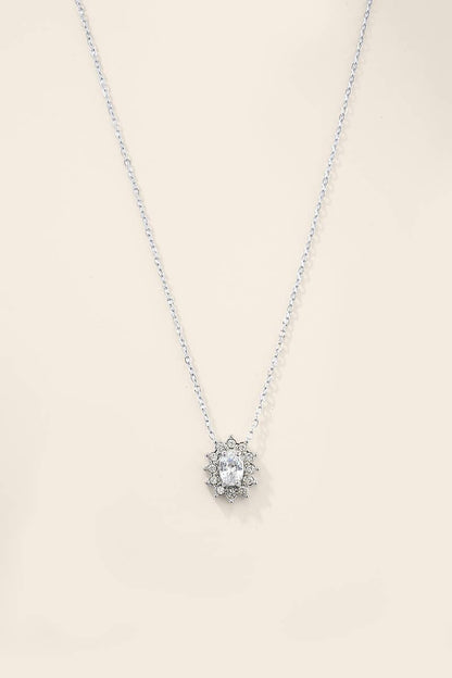 Collier pendentif halo en acier inoxydable 224AQ367