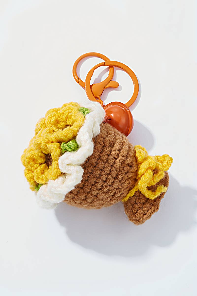 Grigri de sac et porte-clé Fleurs en crochet PC008HZ