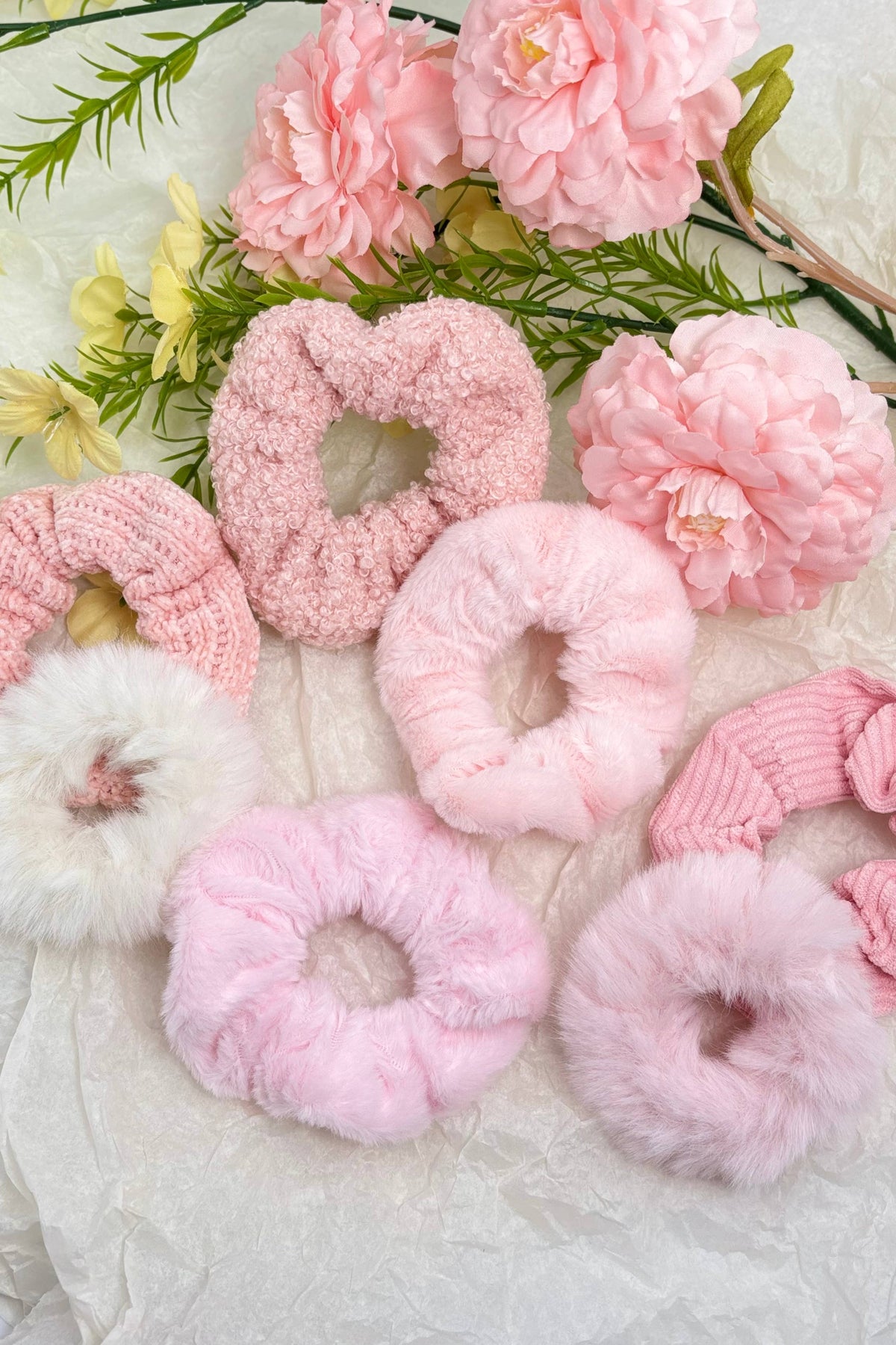 Set of 7 elastic hair scrunchies FQ01-SET