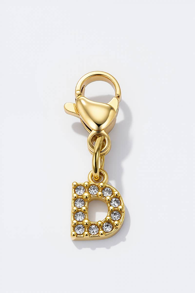Charm breloque strassé CHARM-LETTRES-STRASS CHARM-LETTRES