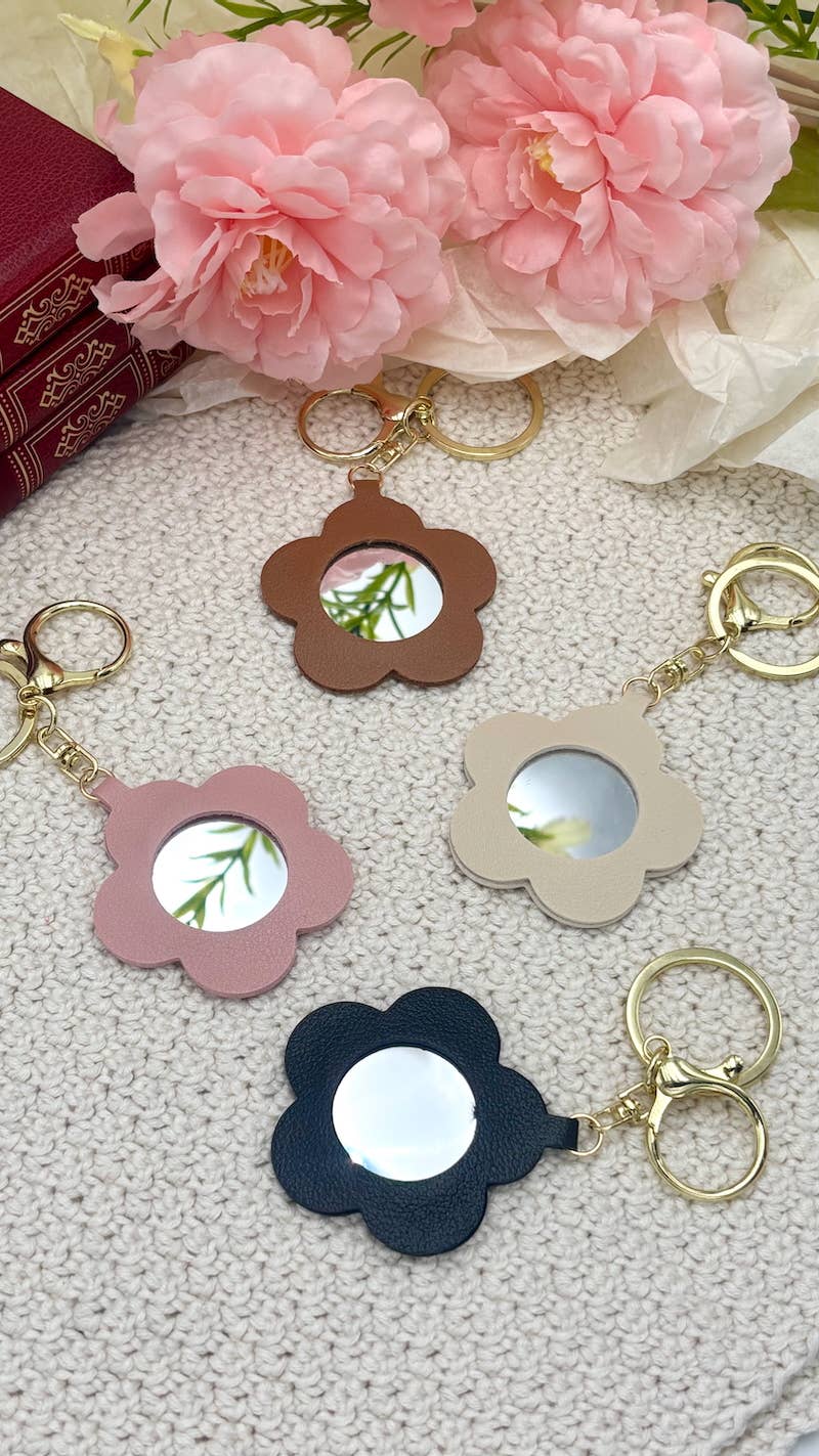 Flower mirror bag charm and keyring PC42