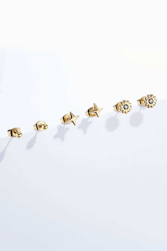 Ball, star, and flower stud earrings 124RX131
