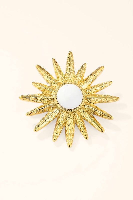Broche soleil texturé en acier inoxydable BHYAQ128